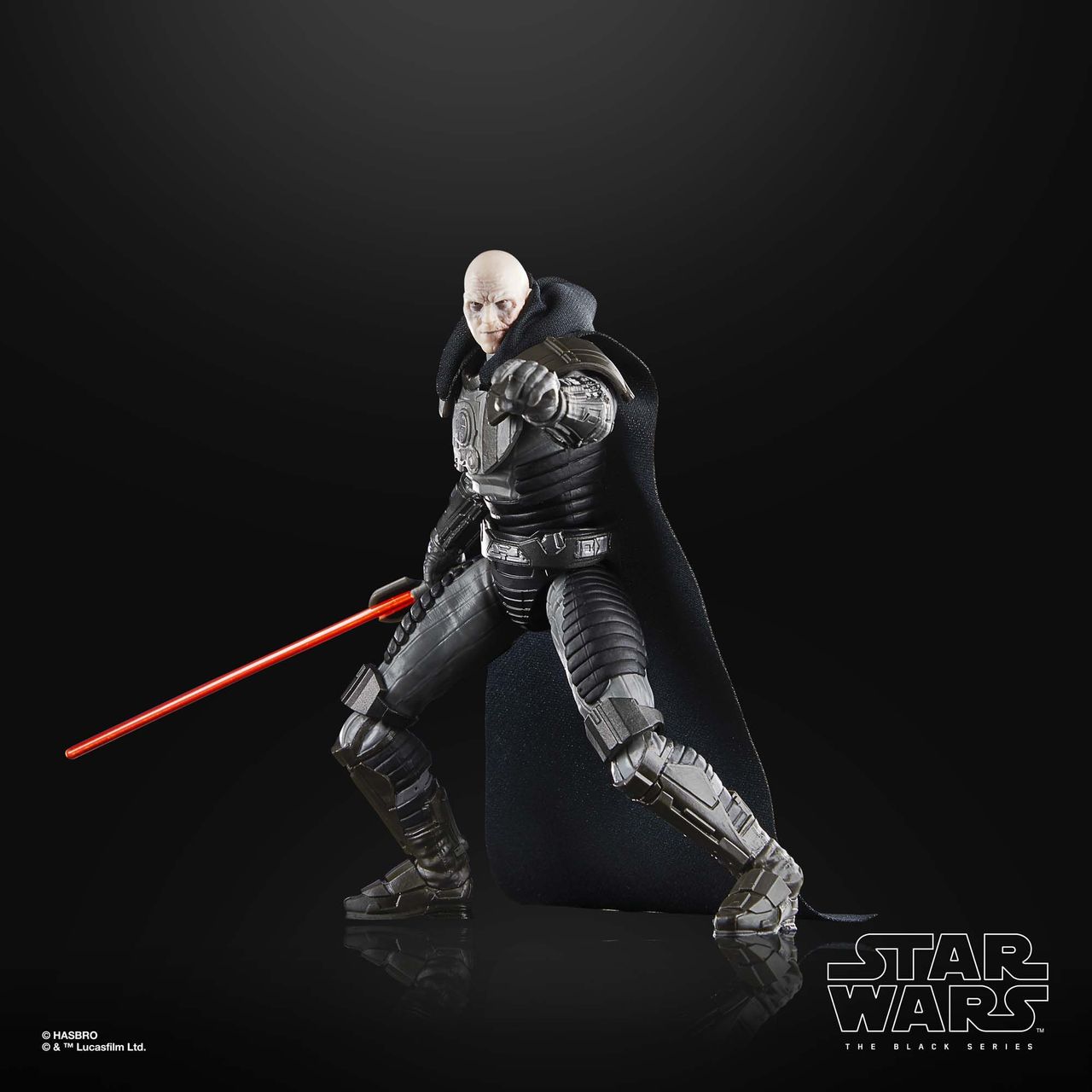 The Black Series Darth Malgus posed against a dark background