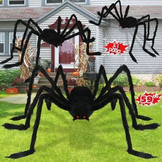 Giant outdoor halloween spiders