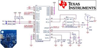 Texas Instruments Bluetooth evaluation module and pinout diagram, Courtesy of Texas Instruments Incorporated (TI)