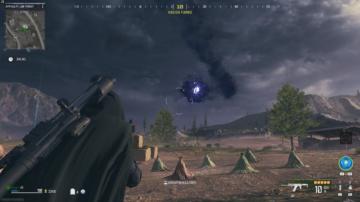 Modern Warfare 3 Harvester Orb flying over field