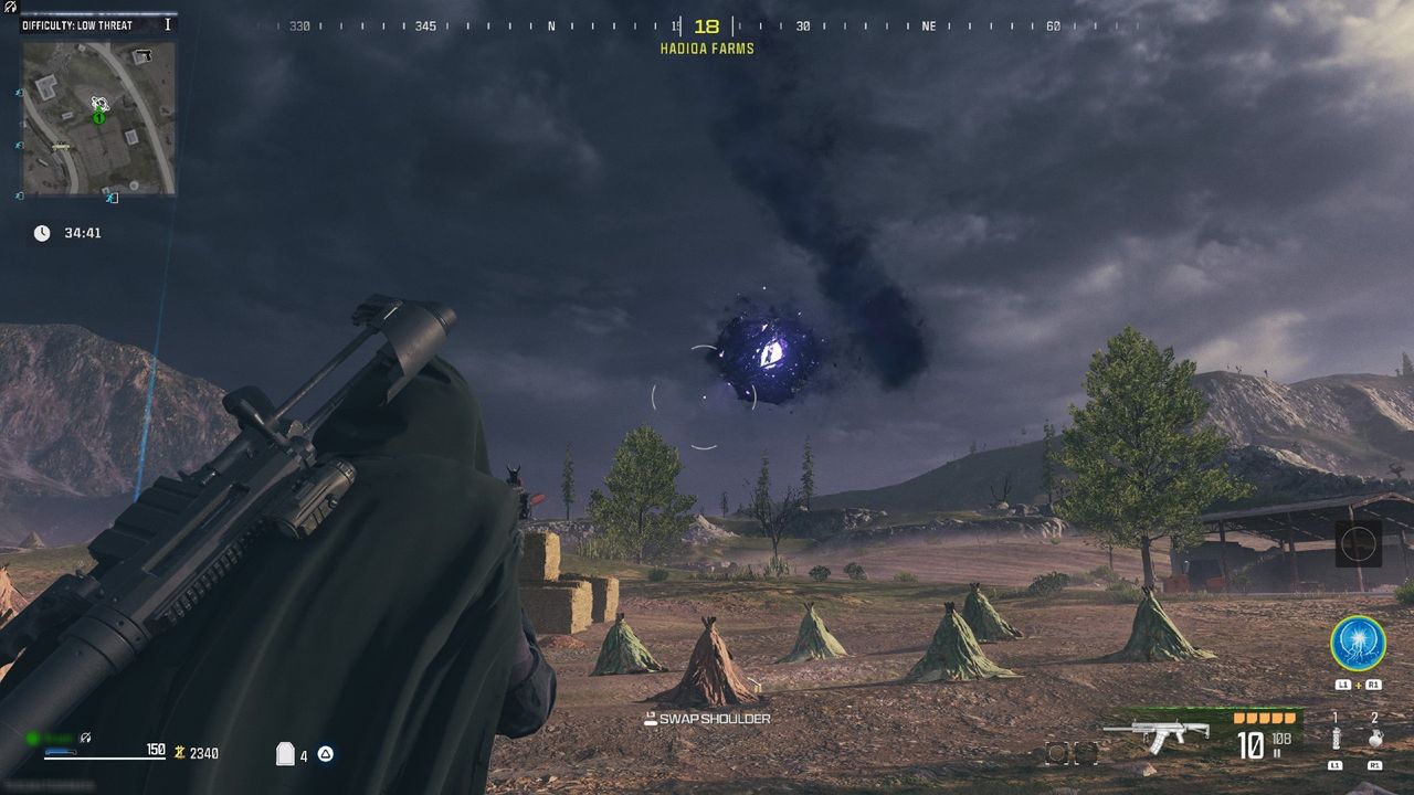 Modern Warfare 3 Harvester Orb flying over field