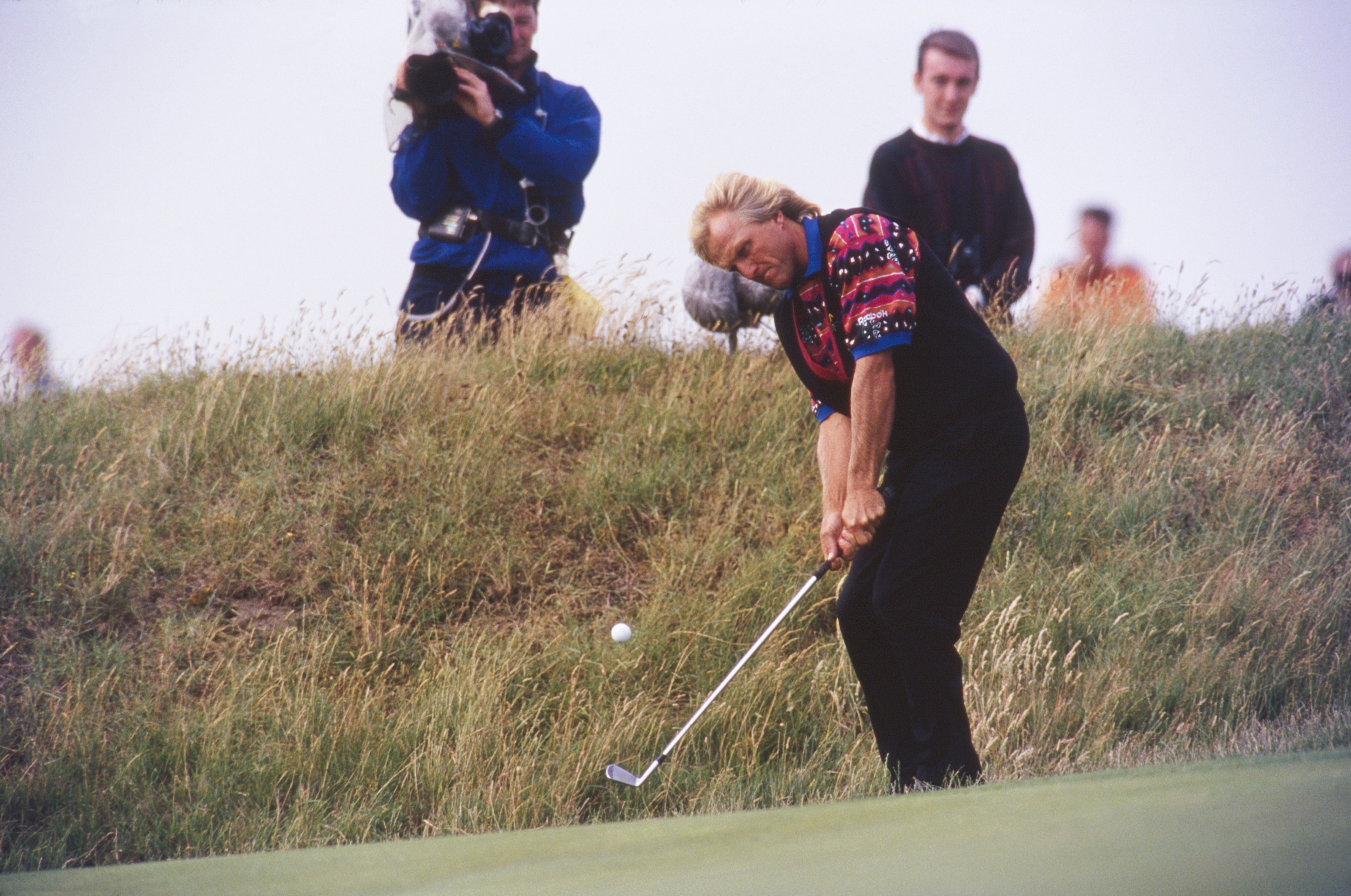 Maxfli ball player Greg Norman en route to winning The Open in 1993