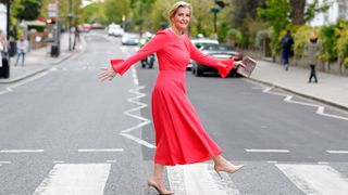 Sophie, Duchess of Edinburgh walks across the iconic Abbey Road zebra crossing