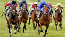 NEWMARKET, ENGLAND - APRIL 14: Oisin Murphy riding Tactical (L) win The bet365 European Free Handicap at Newmarket Racecourse on April 14, 2021 in Newmarket, England. Sporting venues around the UK remain under restrictions due to the Coronavirus Pandemic. Only owners are allowed to attend the meeting but the public must wait until further restrictions are lifted. (Photo by Alan Crowhurst/Getty Images)