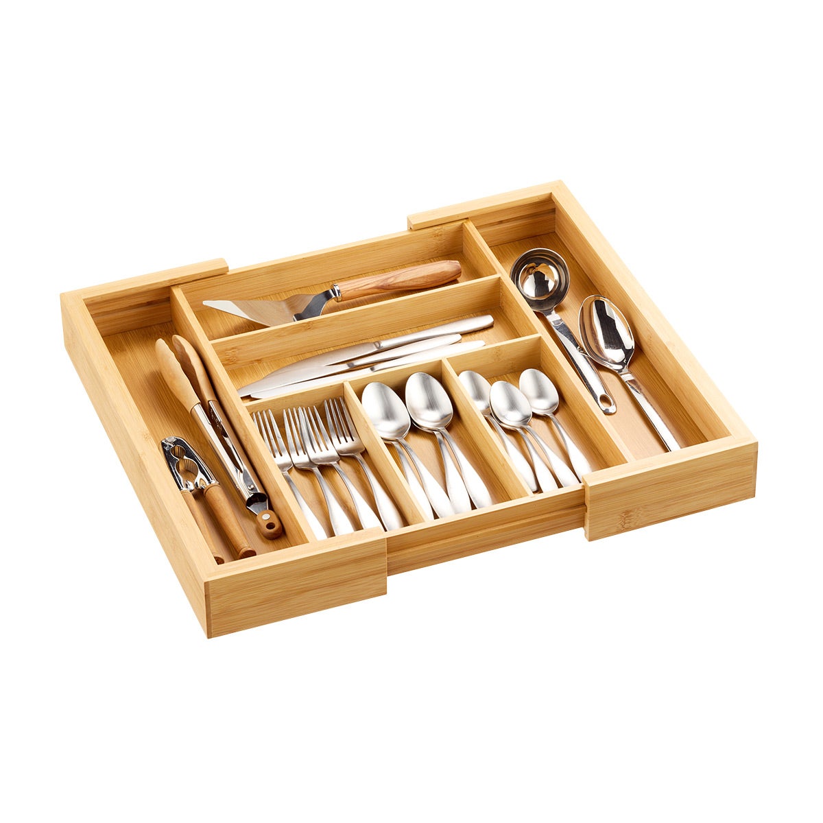Expandable Bamboo Silverware Tray