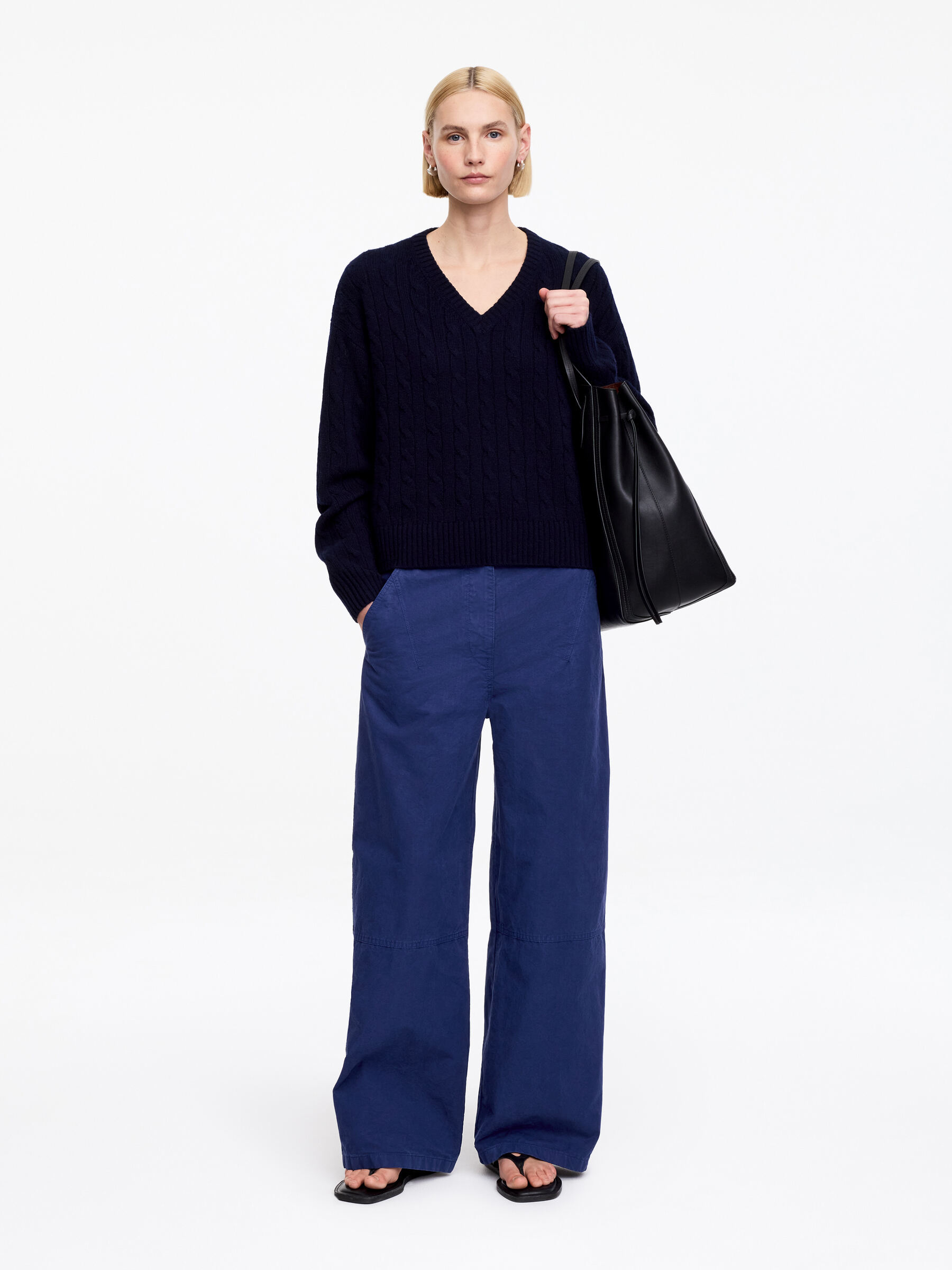 Cargo Trousers &amp;ndash; Blue &amp;ndash; Women &amp;ndash; Arket Gb