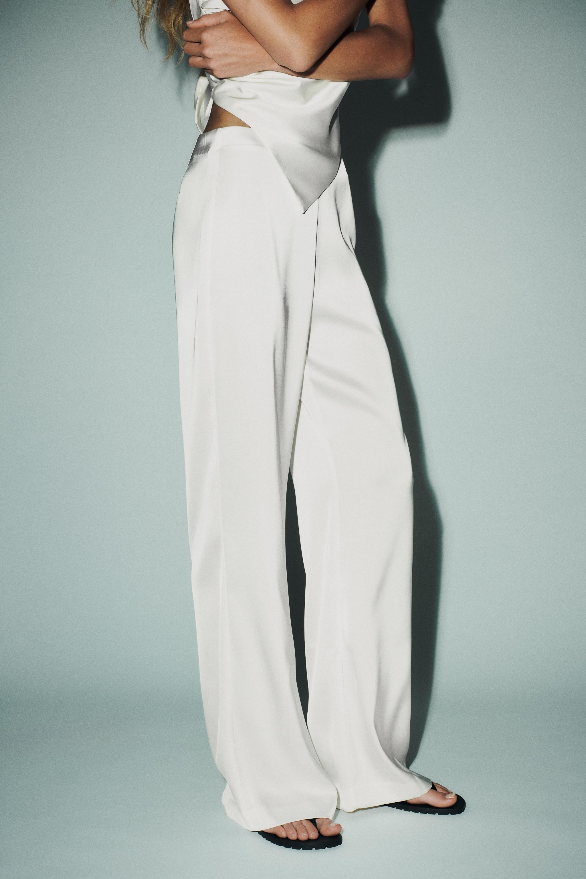 High-Waisted Satin Pants
