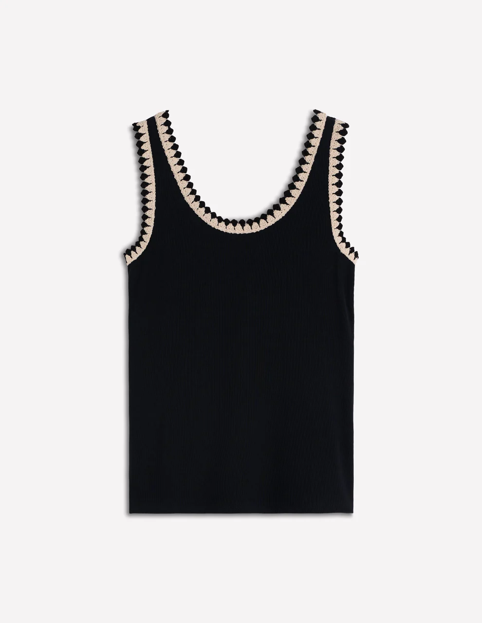 Maddie Trim Detail Vest-Black
