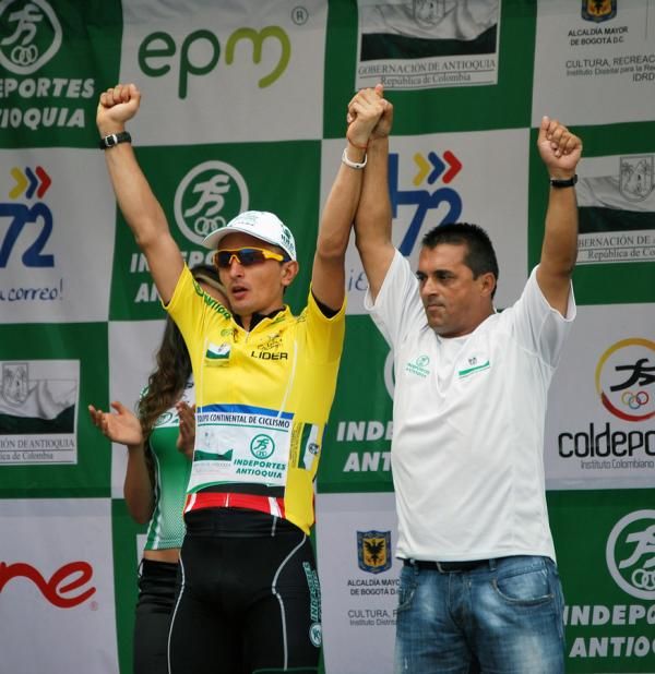 Julian Rodas on the podium.