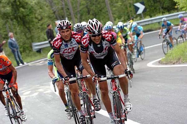 Carlos Sastre (CSC) did the hard yards for his leader Ivan Basso