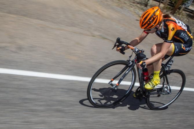 Janel Holcomb (Optum) keeps her head down and focused.