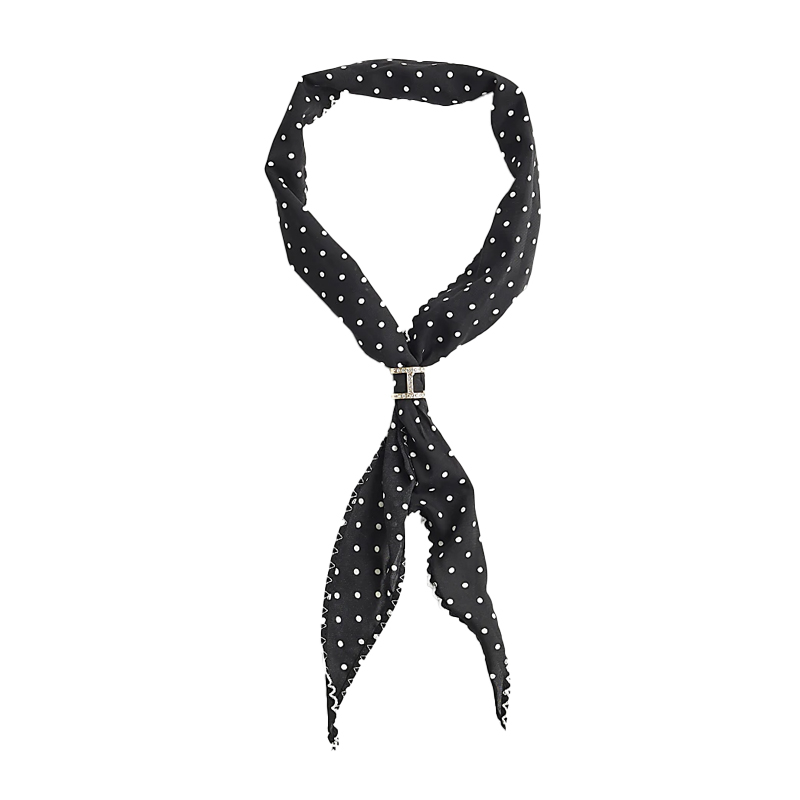 Blakc and white polka dot skinny scarf, river island