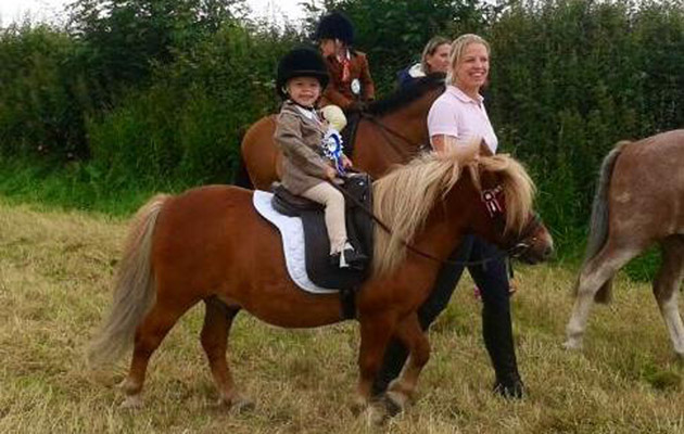 My daughter Isabelle Robinson aged 3. 2nd place in her first lead rein show jumping competition! Priceless smile