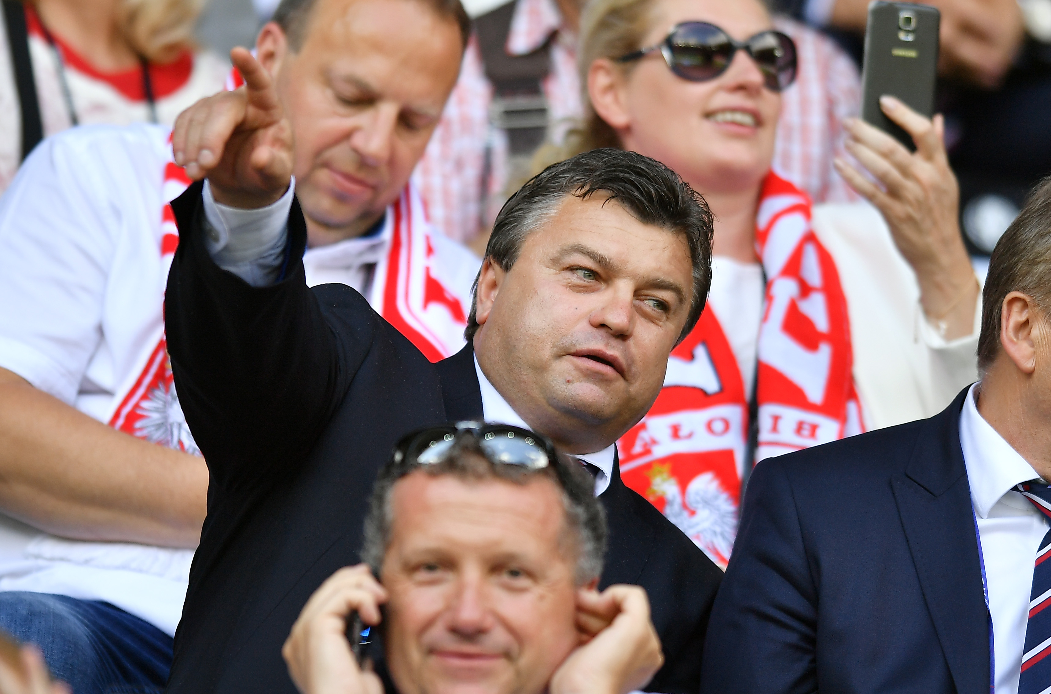 Former Poland striker Roman Kosecki watches Poland take on Switzerland at Euro 2016.