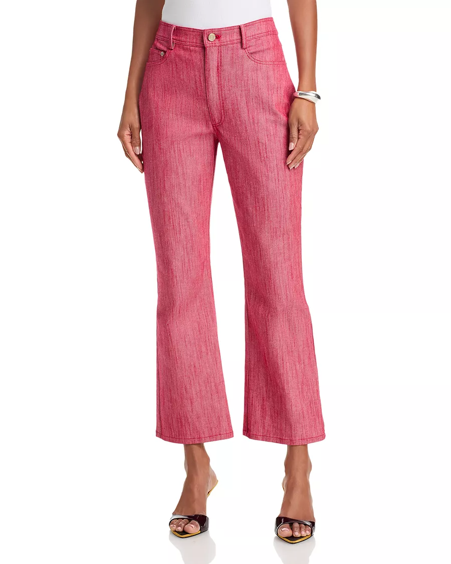 Cinq &amp;agrave; Sept, Colored Denim Stevie High Rise Ankle Jeans in Chilli Pepper