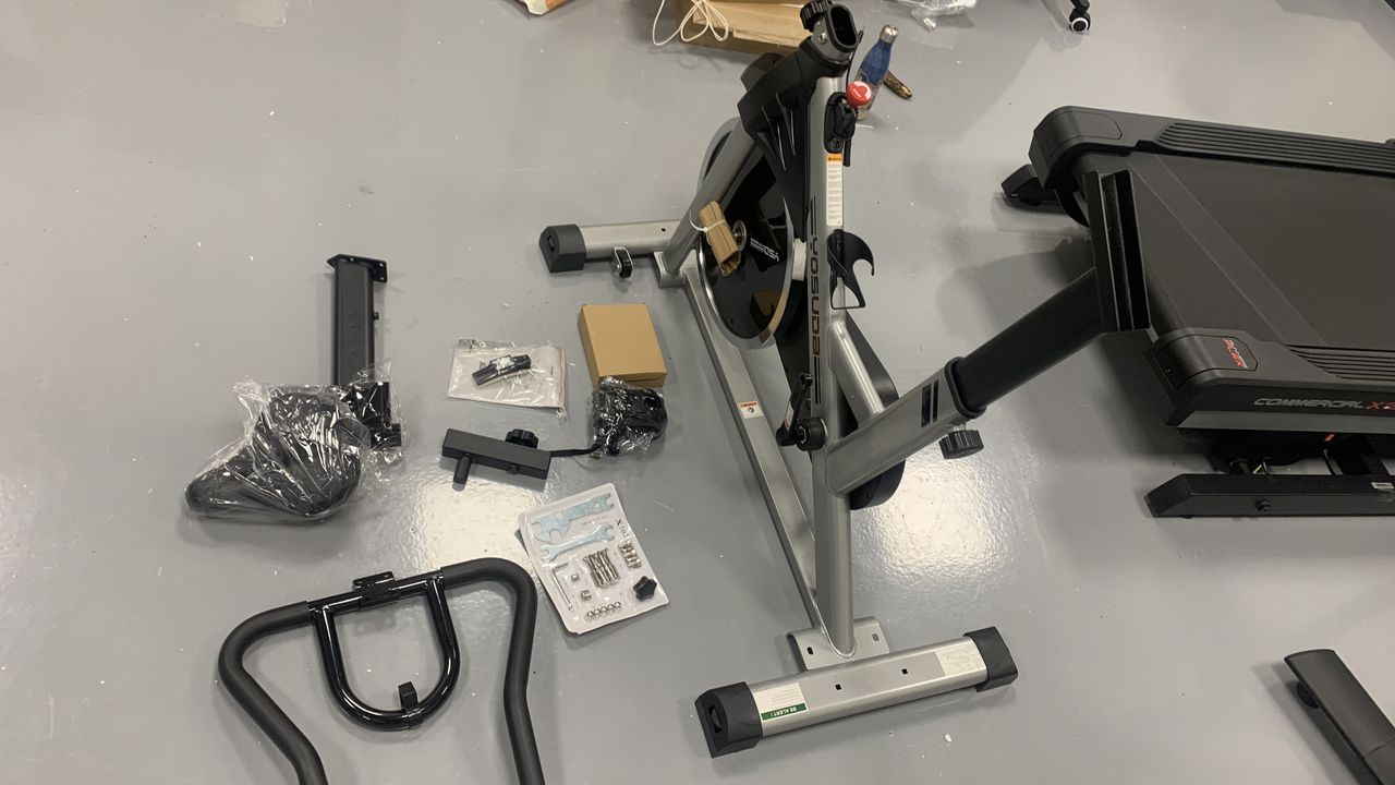 Image of Yosuda Indoor Stationary Cycling Bike assembly