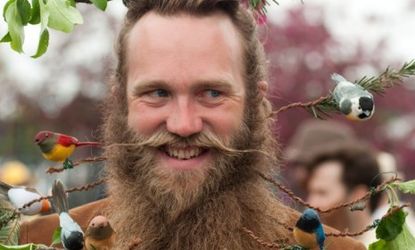 A competitor in the National Beard and Mustache Championships in Oregon