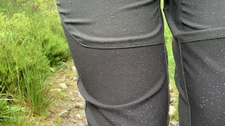 Close up of hiker's legs wearing Keela Nevis hiking pants
