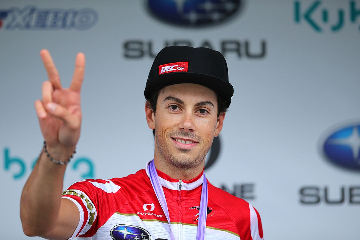 Marco Canola on the podium