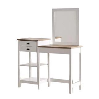 Josie Vanity in white with side drawer and mirror