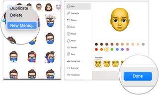 To create a new Memoji, click on the ... at the top left. Next, select New Memoji, then start creating your new masterpiece. Click Done was you're ready to save.
