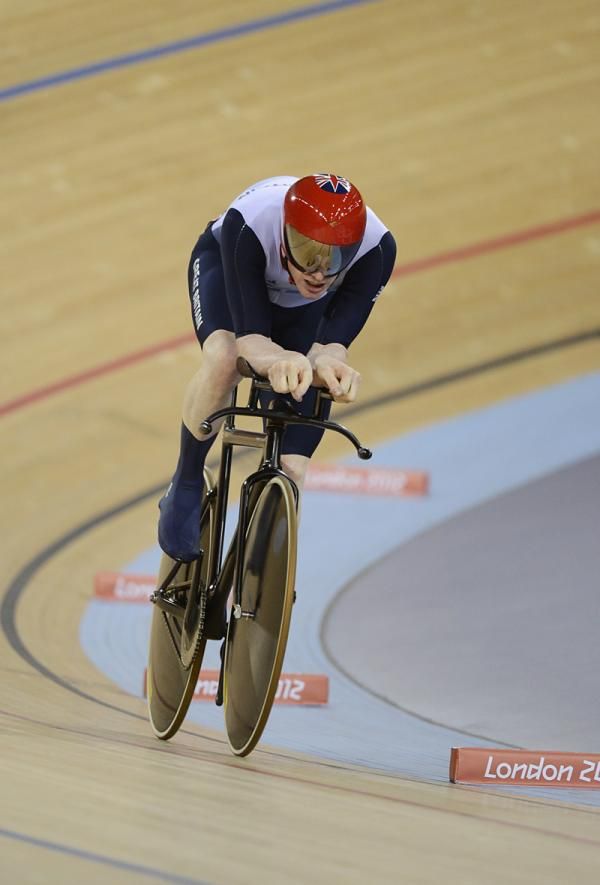 Ed Clancy (Great Britain) clocked the fastest time in the omnium 1km time trial.
