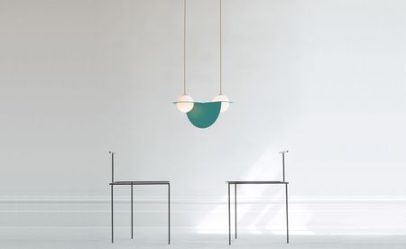 turquoise sculptural light