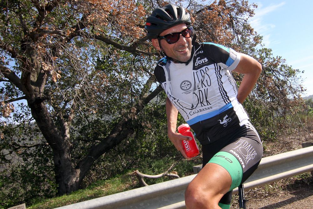 Mike Dimkich, who played guitar with The Cult for 20 years and now plays with Bad Religion, joned the team ride on the final day.