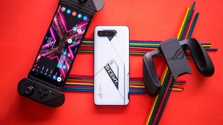 ASUS ROG Phone 5 with accessories