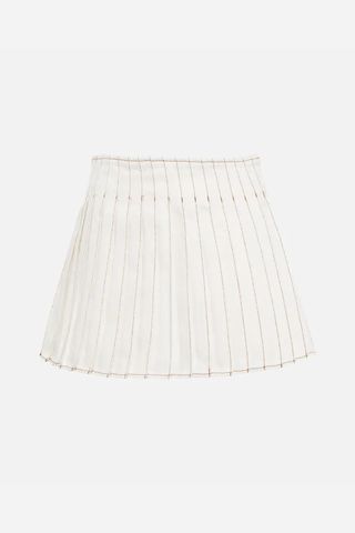 Ami Paris Pleated Cotton Miniskirt