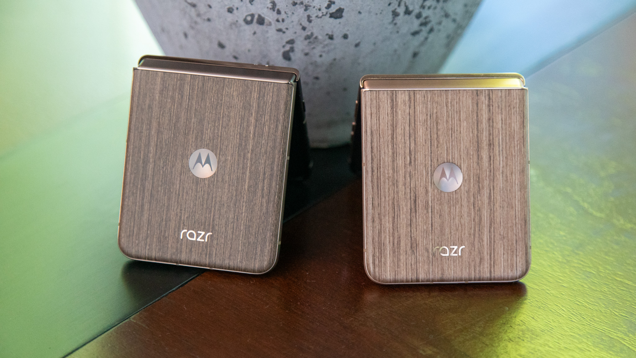 Motorola Razr Ultra 2026 next to the Razr Ultra 2025