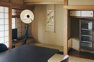 Stellar Works and HOSOO Textiles Kyoto Showroom, featuring OEO Studio's Kyoto Lamp