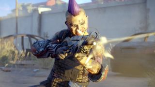 A mohawked, gun-toting character from Rage 2.