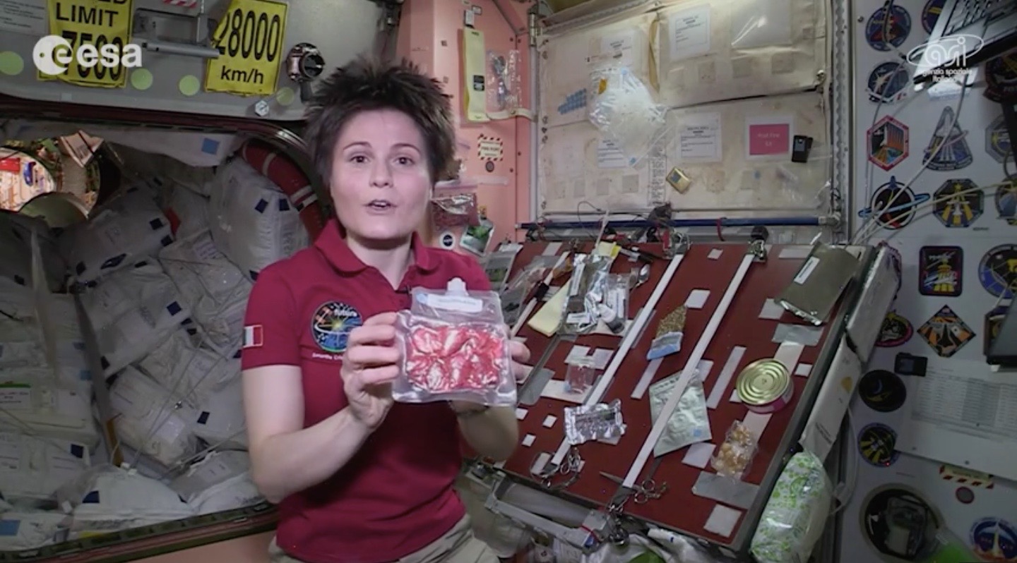 European Astronaut Samantha Cristoforetti Shows off Space Snacks