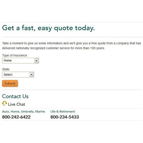 Amica image: You can chat with a representative while you get your online quote.
