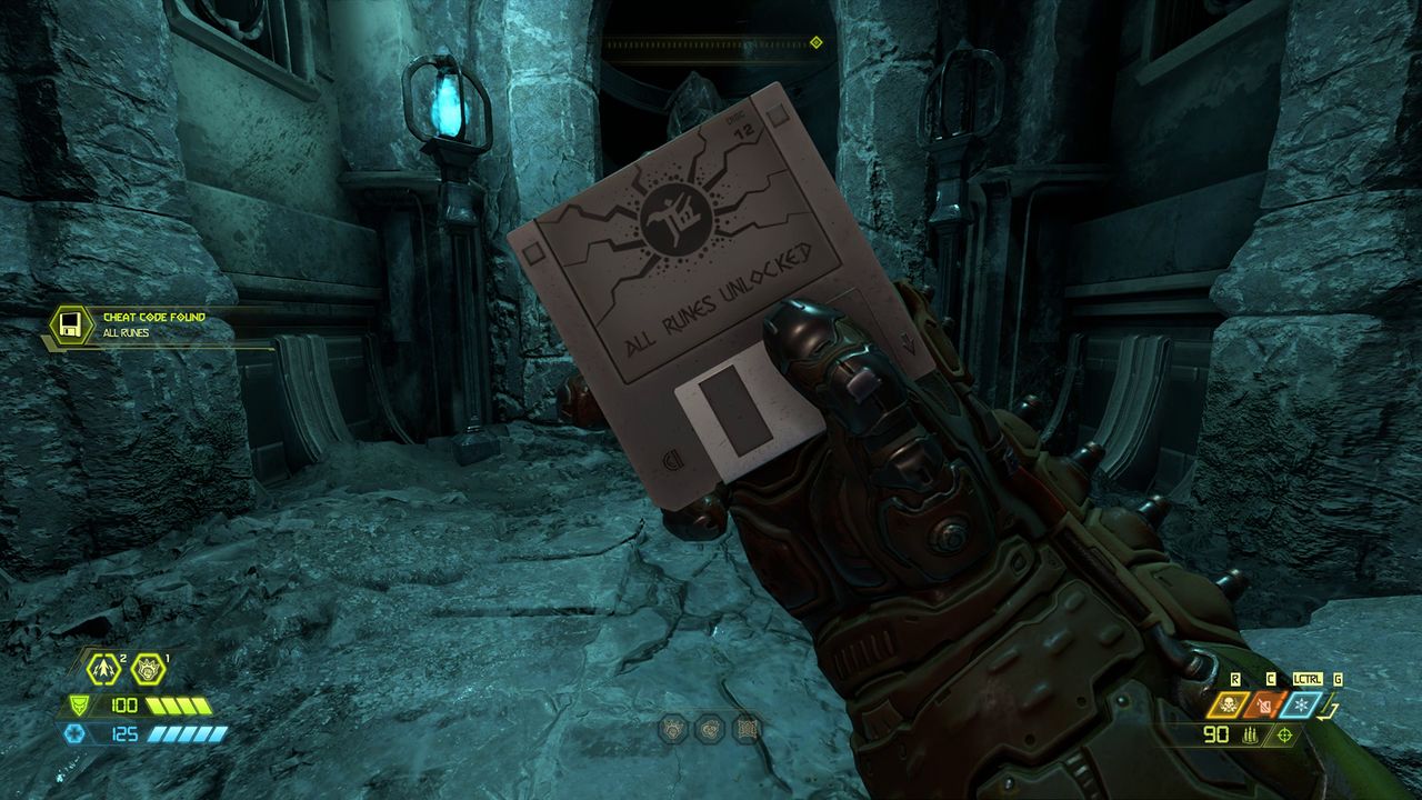 doom eternal cheat codes - all runes - fortress of doom
