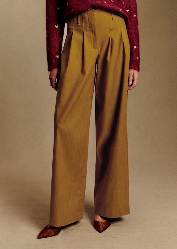 Mylan Pant - Mustard - Viscose Ecovero&amp;trade; Lenzing&amp;trade; - S&amp;eacute;zane