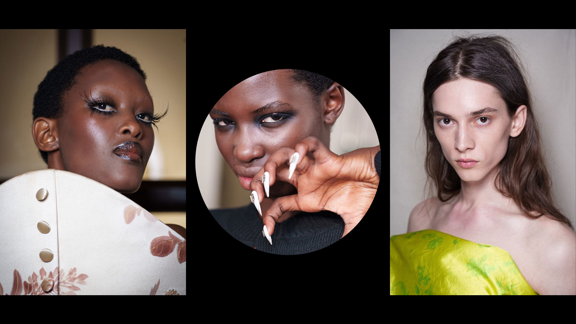 Fashion month beauty trend collage