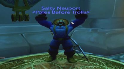 World of Warcraft fisherman posing