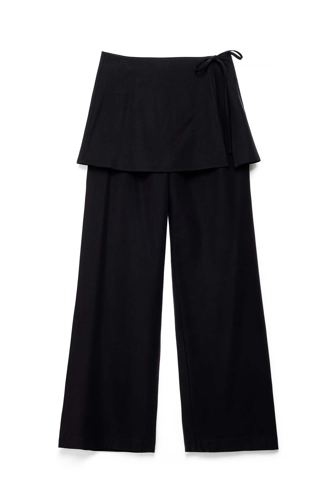 Skirt Detail Wide Leg Pants