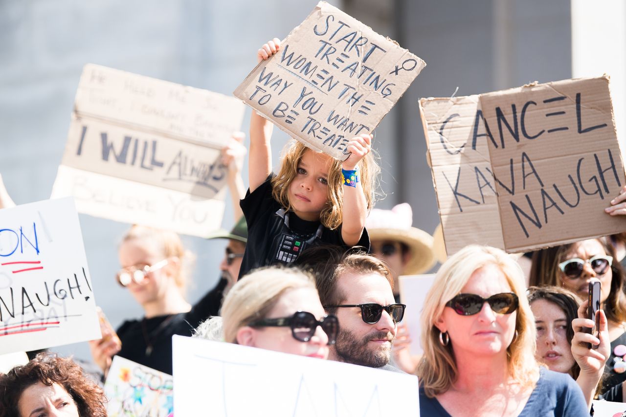 Protesters rally against the Supreme Court nomination of Brett Kavanaugh in Los Angeles