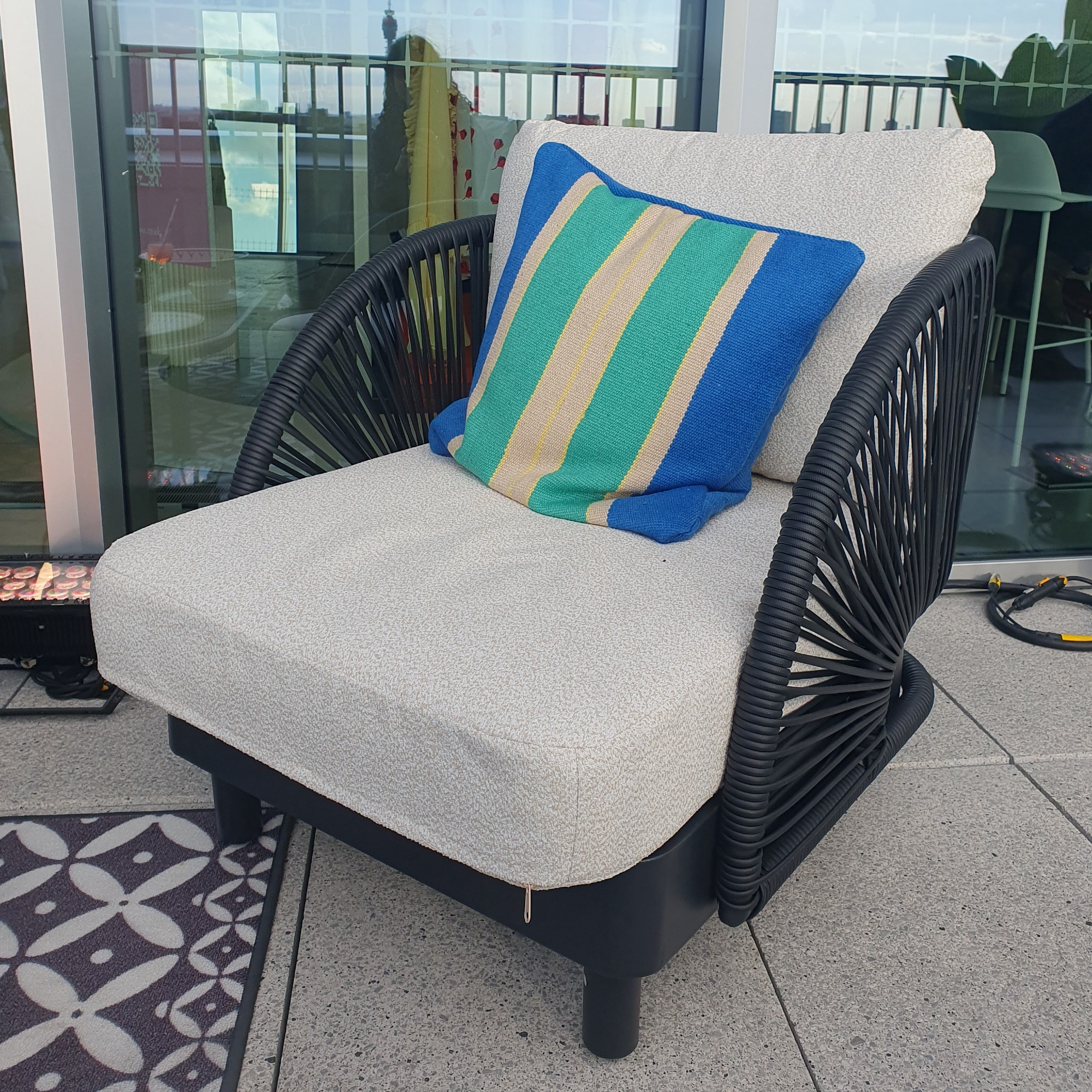 Rattan garden chair from Next's Genoa lounge set at the Next press show