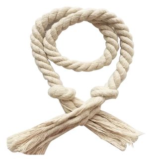 Curtain tie-backs made from rope