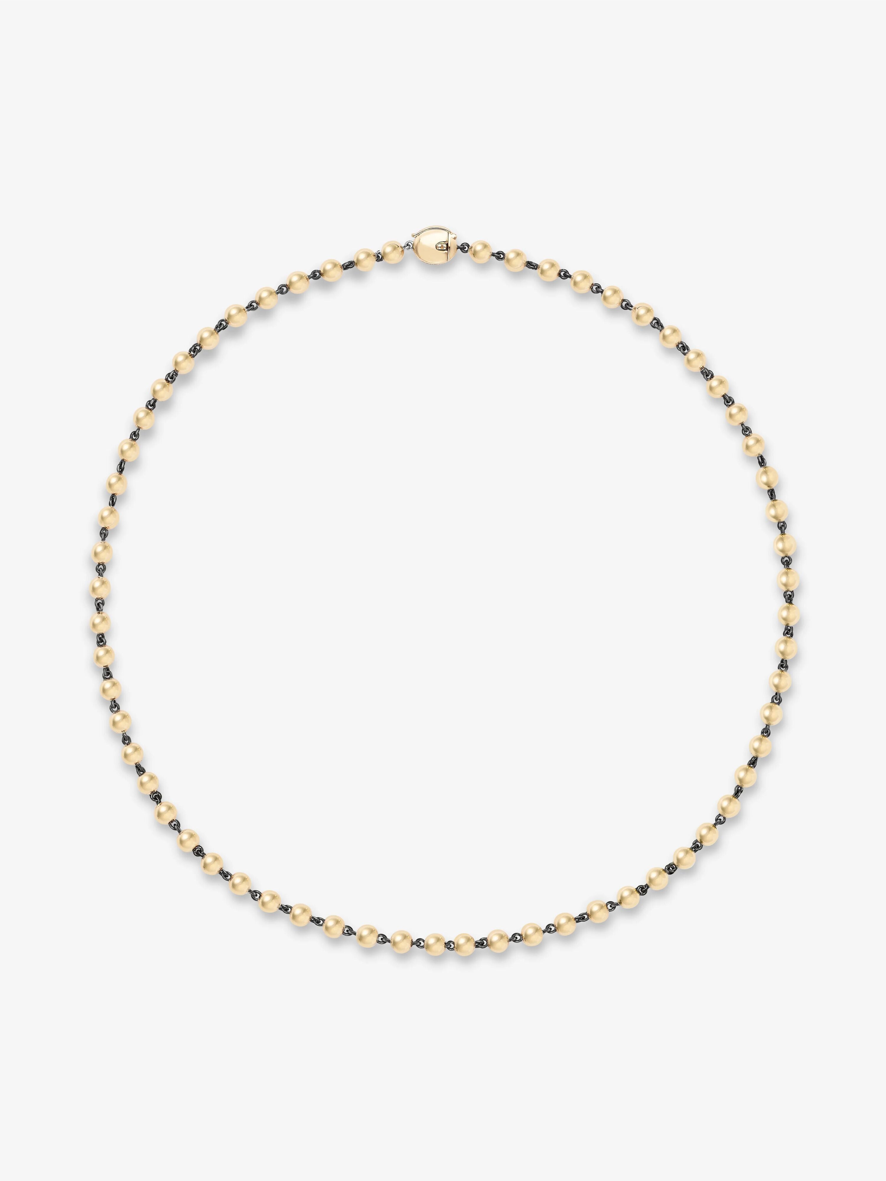 Ball N Chain Yellow Gold 18" Necklace