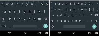 Google Keyboard with number row and without