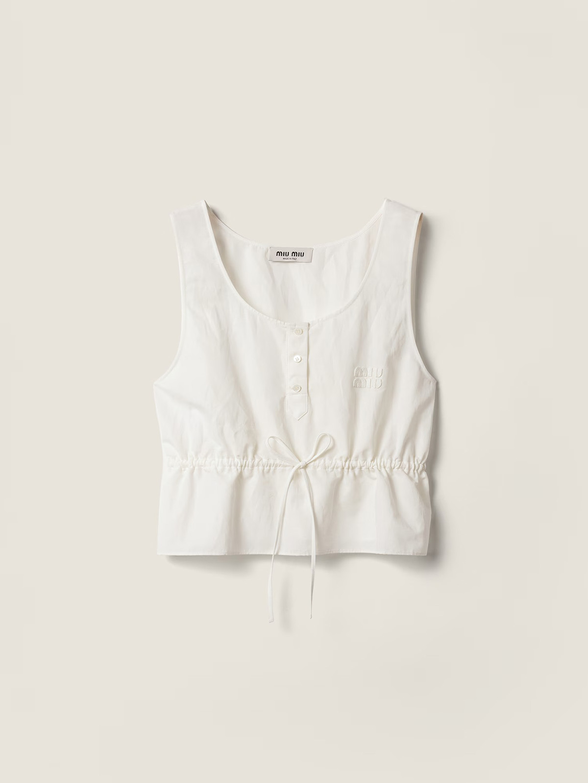 Slubbed Poplin Top