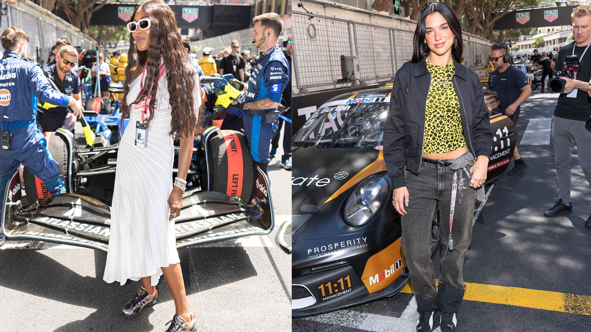 Dua Lipa and Naomi Campbell attend the F1 Grand Prix Of Monaco (Photo by Arnold Jerocki/FilmMagic)
