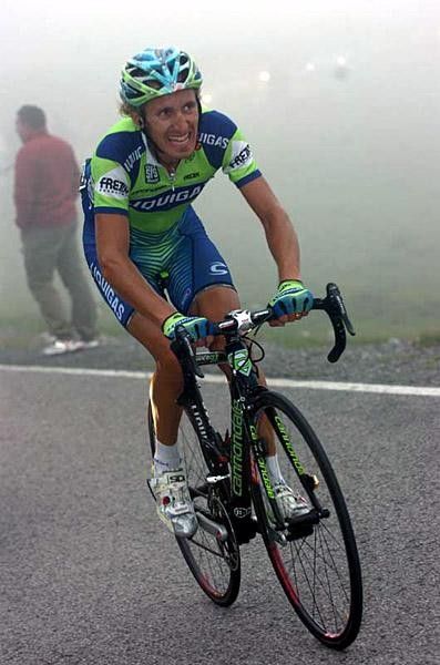 Franco Pellizotti (Liquigas) didn't find the climb to be all that much fun