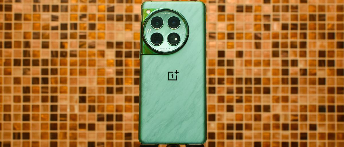 OnePlus 12 in Flowy Emerald from the back