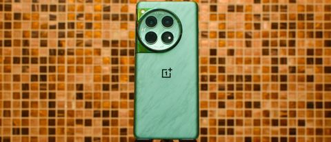 Baksidan på en OnePlus 12 i färgen Flowy Emerald.